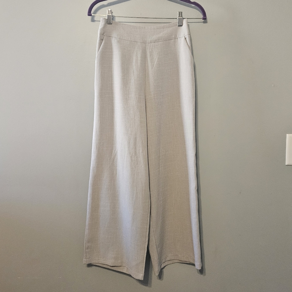 Missguided Soft Gray Wide-Leg Trousers